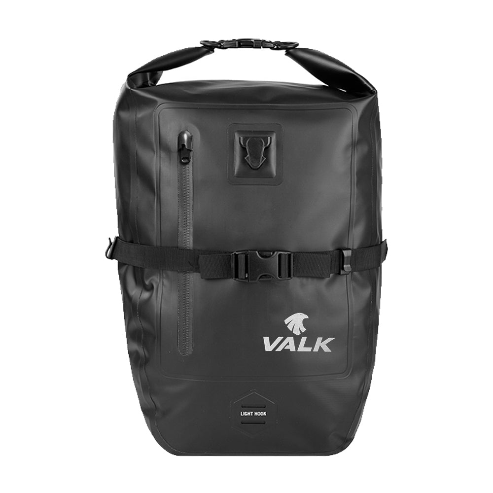 VALK 25L Pannier Bike Bag Saddlebag Rear Bicycle Waterproof Storage Black